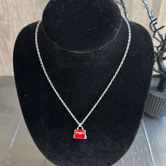 Salvatore Ferragamo Sofia Bag Charm Necklace Sterling Silver - Picture 3 of 7